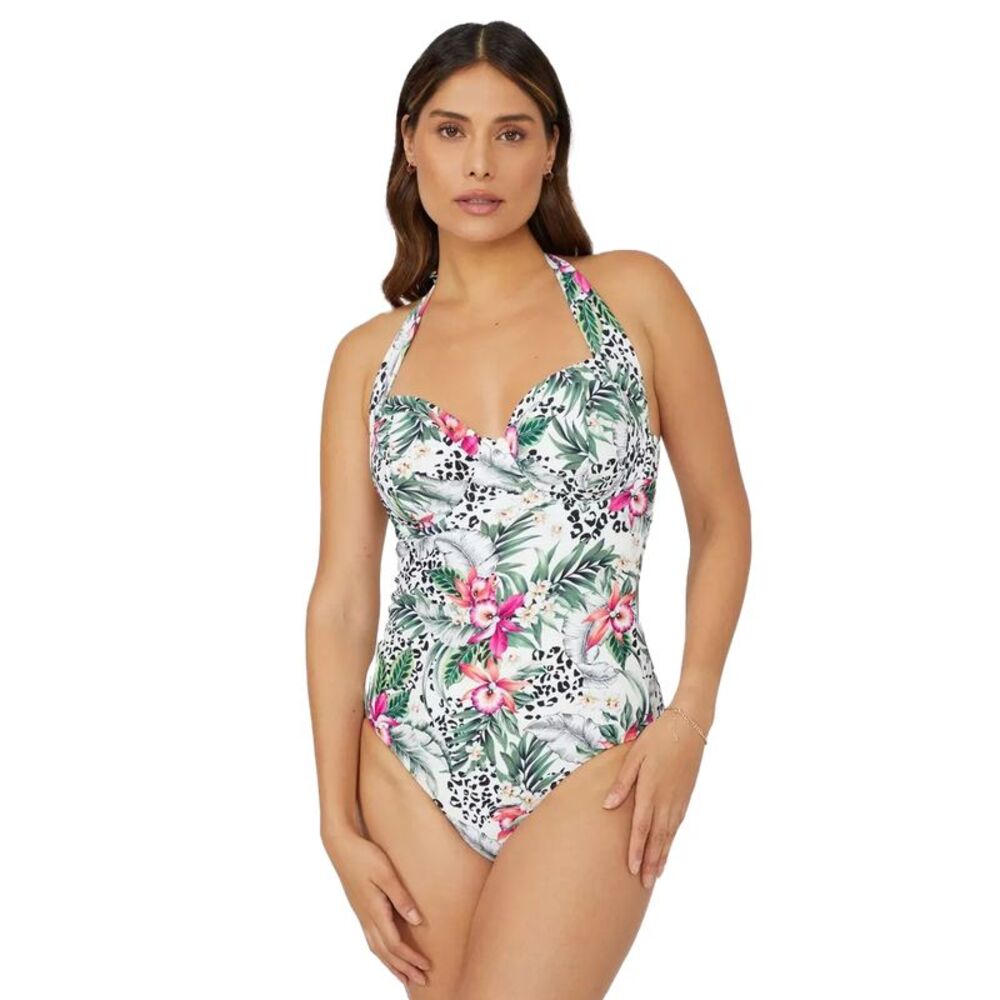 Gorgeous Womens/Ladies Jungle Underwired One Piece Bathing Suit / Multicolored